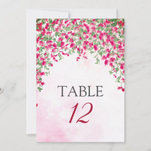 Bougainvillea Tropischer Wald Hochzeit Tisch Numme Einladung