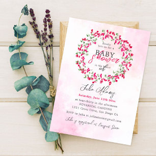 Bougainvillea Tropischer Wilder Wald Baby Shower Einladung