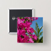 Bougainvillea und Palmen Tropische Natur Button (Vorne & Hinten)
