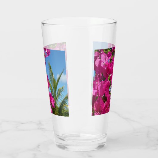 Bougainvillea und Palmen Tropische Natur Glas (Rechts)