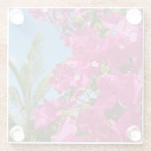 Bougainvillea und Palmen Tropische Natur Glasuntersetzer (Rückseite)
