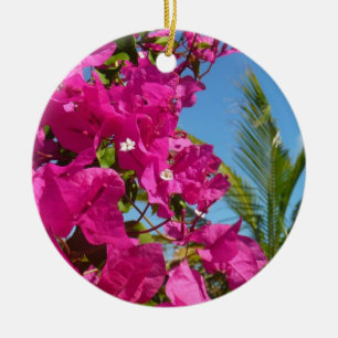 Bougainvillea und Palmen Tropische Natur Keramik Ornament