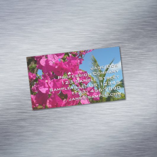 Bougainvillea und Palmen Tropische Natur Magnetische Visitenkarte (Beispiel)
