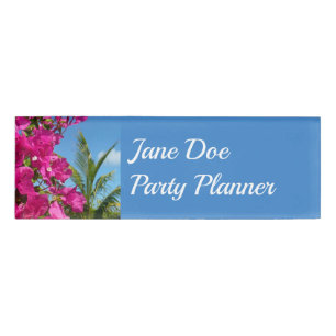 Bougainvillea und Palmen Tropische Natur Namenschild