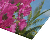 Bougainvillea und Palmen Tropische Natur Schneidebrett (Ecke)