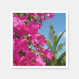 Bougainvillea und Palmen Tropische Natur Serviette