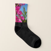 Bougainvillea und Palmen Tropische Natur Socken (Links - Innen)