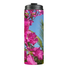 Bougainvillea und Palmen Tropische Natur Thermosbecher