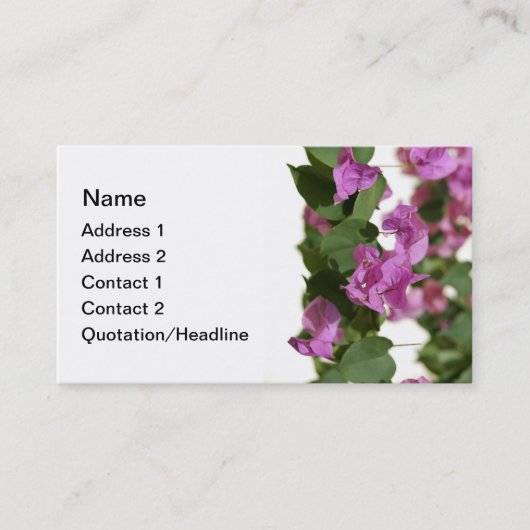 Bougainvillea Visitenkartenvorlagen Visitenkarte (Vorderseite)