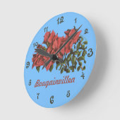 Bougainvillea Wall Clock Runde Wanduhr (Winkel)