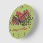 Bougainvillea Wall Clock Runde Wanduhr (Winkel)