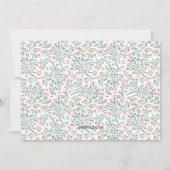 Bougainvillea Watercolor Babydusche Einladung (Rückseite)