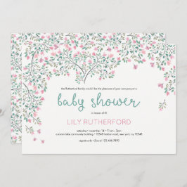 Bougainvillea Watercolor Babydusche Einladung