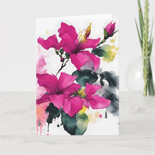 Bougainvillea - Watercolor flowers Karte (Vorderseite)