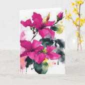 Bougainvillea - Watercolor flowers Karte (Gelbe Blume)