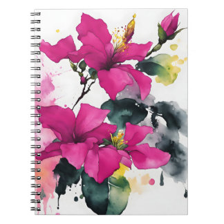 Bougainvillea - Watercolor flowers Notizblock