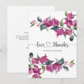 Bougainvillea Wedding Brautparty Danke-Card Dankeskarte (Vorne/Hinten)