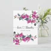 Bougainvillea Wedding Brautparty Danke-Card Dankeskarte (Stehend Vorderseite)