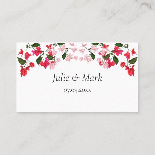 Bougainvillea Wedding Details Eintrittskarte Platzkarte (Rückseite)