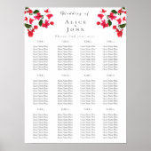 Bougainvillea Wedding Poster Sitzkarten (Vorne)