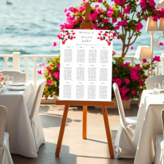 Bougainvillea Wedding Poster Sitzkarten