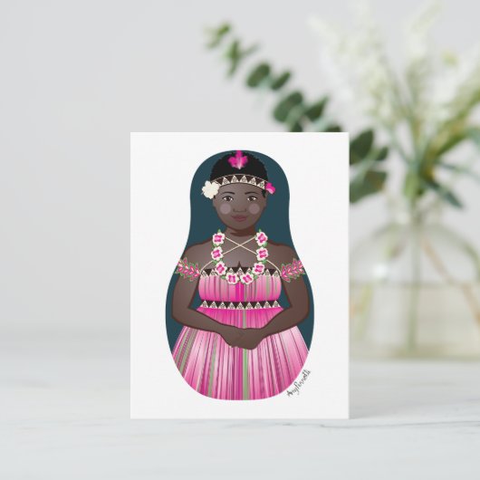 Bougainvillean Matryoshka Postcard Postkarte (Stehend Vorderseite)