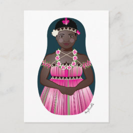 Bougainvillean Matryoshka Postcard Postkarte