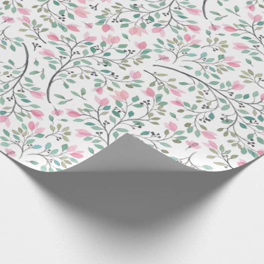 Bouganvilla-Aquarell Geschenkpapier (Ecke)