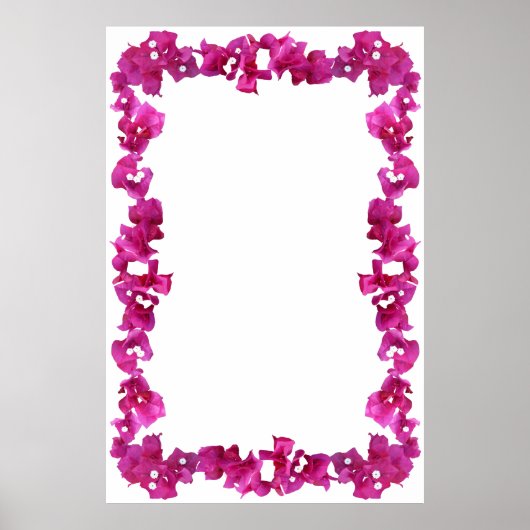 Bouganvilla Border on Blank Hintergrund Poster (Vorne)