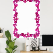 Bouganvilla Border on Blank Hintergrund Poster (Heimbüro)