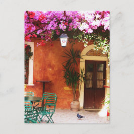 Bouganvilla wachsend außerhalb eines Hauses, Postkarte