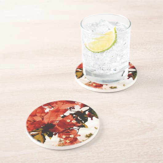 Bouganvillia Sandstein Untersetzer (Seite)