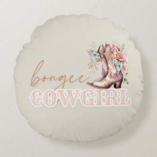 Bougee Cowgirl Boho Country Girl Vibe Rundes Kissen