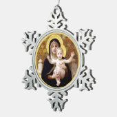 Bougereau Madonna and Child Schneeflocken Zinn-Ornament (Rechts)