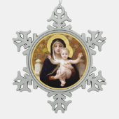 Bougereau Madonna and Child Schneeflocken Zinn-Ornament (Vorderseite)