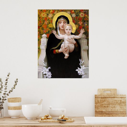 Bougeureau, La Vierge au Lys Poster (Küche)