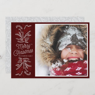 Boughs of Joy Christmas Holiday Flat Card Einladung