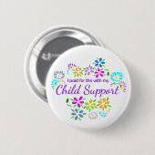Bought with child support floral button pin (Vorne & Hinten)