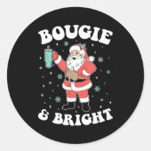 Bougie & Bright Funny Christmas Santa Claus Runder Aufkleber (Vorderseite)