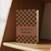 Bougie Brown Checkered Will you be my Bridesmaid Karte