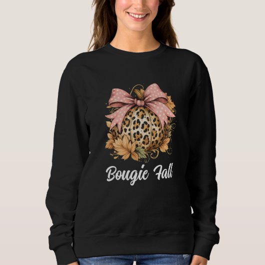 Bougie Fall Leopard Pumpkin Sonnenblume Sweatshirt (Vorderseite)