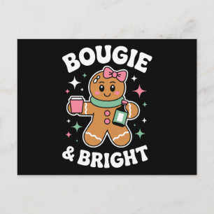 Bougie und helle Weihnachts-Gingerbread-Girl-Schle Feiertagspostkarte