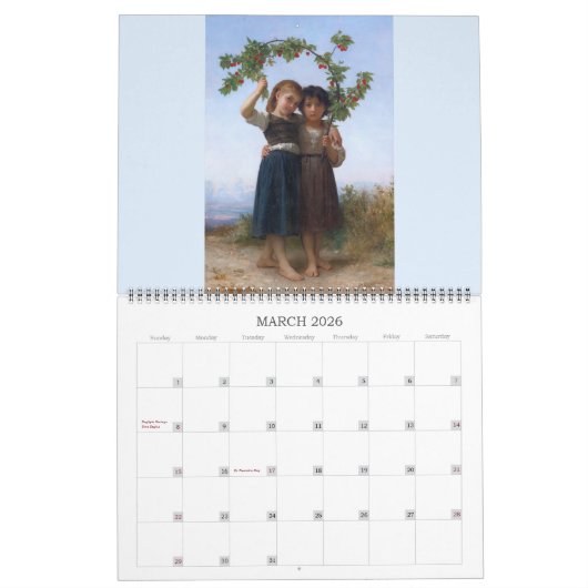 Bouguereau 2016 groß kalender (Mär 2026)