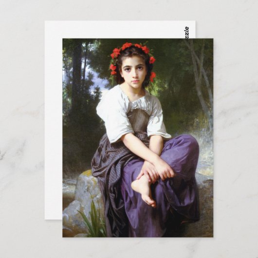 Bouguereau am Rande der Brook-Postkarte Postkarte (Vorne/Hinten)