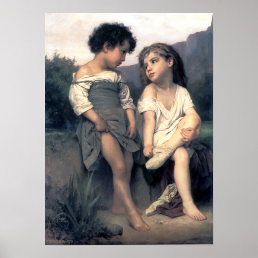 Bouguereau - Au Bord du Ruisseau Poster (Vorne)