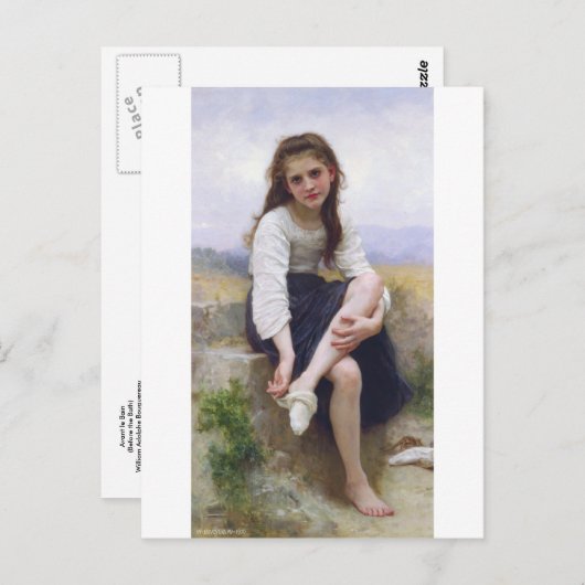 Bouguereau - Avant le Bain Postkarte (Vorne/Hinten)