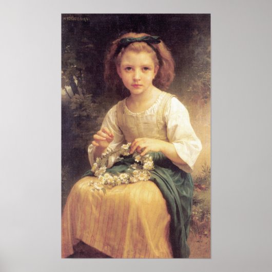 Bouguereau-Child Braiding a Crown Poster (Vorne)