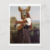 Bouguereau Deer Shepherdess Postkarte (Vorderseite)