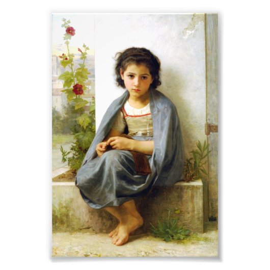 Bouguereau der kleine Knitter Fotodruck (Vorne)