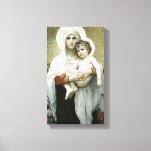 Bouguereau - Die Madonna der Rose Leinwanddruck (Vorderseite)